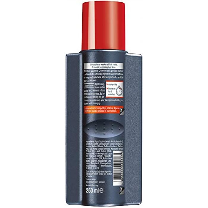 Alpecin Caffeine Shampoo C1 1X 250Ml | Prevents And Reduces Hair Loss | Energizer For Strong Hair | Natural Hair Growth Shampoo For Men | Hair Care For Men| Made In Germany - Image 2
